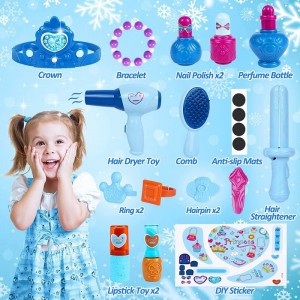 Kids Vanity Toys for 2 3 4 5 Year Old Girls Gifts Magical Toddler Vanity Set for Little Girls Vanity Set with Mirror Stool Li...