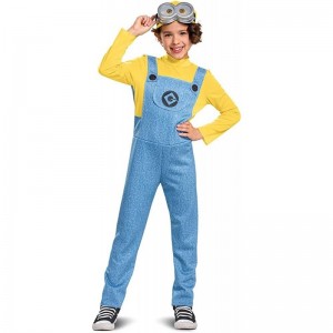 Bob Minions Costume for Kids Official Minion Jumpsuit Outfit with Goggles and Hat Classic Size Small (4-6) $38.96 Kids' Costumes