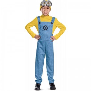 Bob Minions Costume for Kids Official Minion Jumpsuit Outfit with Goggles and Hat Classic Size Small (4-6) $38.96 Kids' Costumes