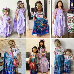 Kids Mirabel Cosplay Costume Girls Isabela Magical Princess Dresses Halloween Party Dress Up Suit $41.88 Kids' Costumes
