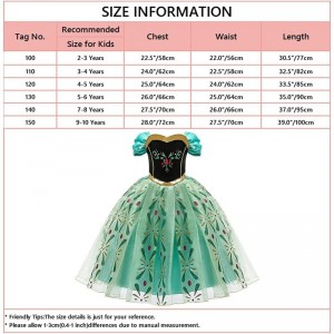 Girls Anna Princess Costume Frozen Elsa Snow Queen Dress Halloween Cosplay Xmas Birthday Party Gown (w/Accessories) $57.02 Ki...
