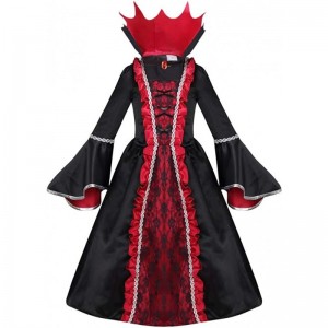 Vampire Costume for Girls Noble Medieval Queen Halloween Dress up $39.26 Kids' Costumes