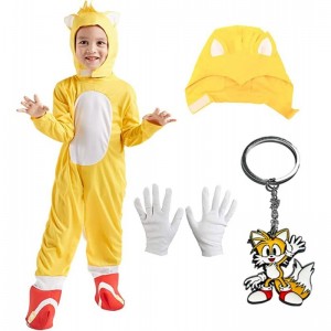 The Hedgehog Yellow Sonic Customes for Kids Boys with Tails Halloween Knuckles Pretend Play Dress Up Customes Cosplay $49.50 ...