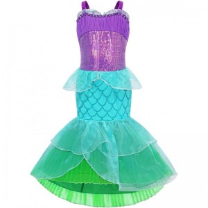 Little Girls Mermaid Costume Dress Up Halloween Fancy Party Cosplay Princess Mermaid Outfit Dress $50.18 Kids' Costumes
