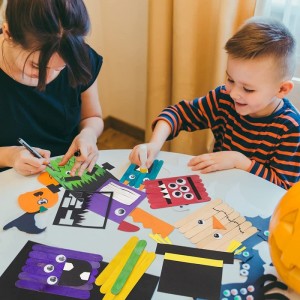 Halloween Crafts Kits for Kids Unfinished Arts and Crafts Supplies DIY Halloween Toys Gifts Childrens Wood Craft Kits for Hom...
