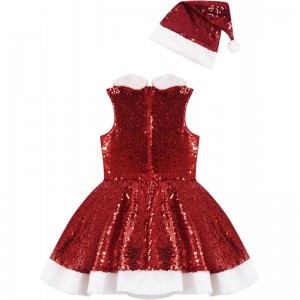 Big Girls Christmas Outfit Sequins Figure Ice Roller Skating Ballet Dance Leotard Dress with Hat Arm Sleeves $30.64 Kids' Cos...