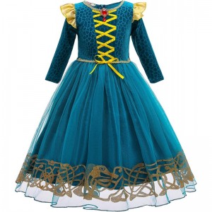 Brave Princess Merida Costume Kids Dress up Costume Birthday Carnaval Party Classic Costume 7Y $60.52 Kids' Costumes