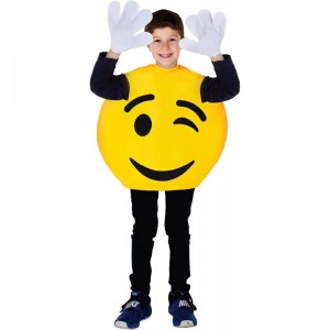 Dress-Up-America Winking Emoji Costume - Wink Emoticon Tunic $44.70 Kids' Costumes