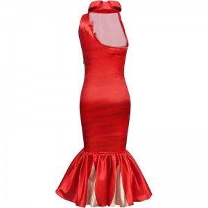 Kids Deville Costume Set Girls Red Long Dress Halloween Cosplay Dress up Outfits with Black and White Wigs & Mask $72.44 Kids...