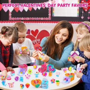 28Pcs Valentines Party Favors 3D Valentine Day Gifts for Kids Light Up Rings Classroom Exchange Valentine Toy Valentine Goodi...
